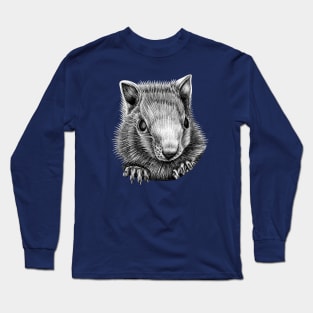 White chipmunk illustration Long Sleeve T-Shirt